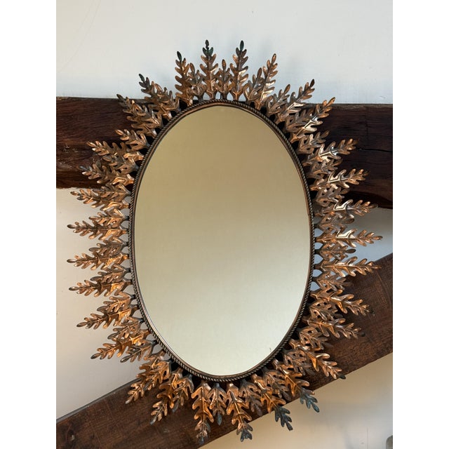 Copper Italian Sun Mirror, 1950s For Sale - Image 8 of 17