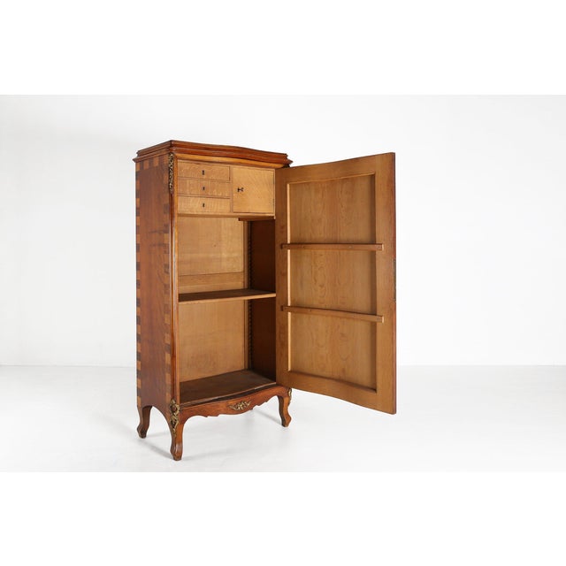 Antique Wooden Cabinet with Inlay and Bronze Decorations, France, 1860 For Sale - Image 5 of 14