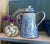 Ceramic Élégant Vintage Hand Painted Blue Stangl Sponge Ware Tea or Coffee Pot For Sale - Image 7 of 9