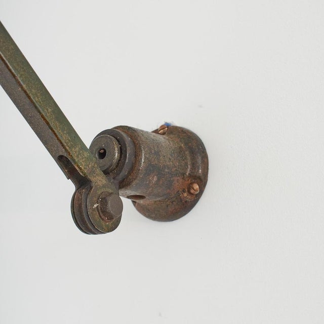 Paint Antique Industrial Articulating Wall Lamp by Edl, 1930s For Sale - Image 7 of 9