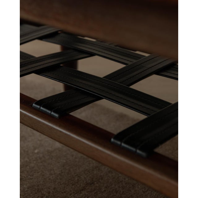 Mid-Century Dutch Rosewood Coffee Table with Leather Magazine Shelf attributed to Topform, 1960s For Sale - Image 11 of 18