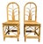 Pair of Vintage Hollywood Regency Bamboo & Rattan Dining Chairs | Palm Beach Coastal Chinoiserie Bent Bamboo High-Back Accent Chairs For Sale