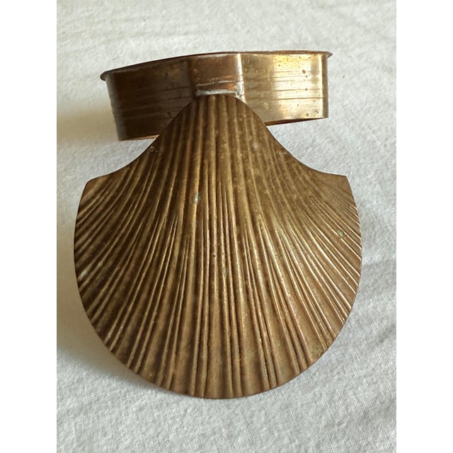 Vintage Hollywood Regency Style Brass Shell Keepsake Box For Sale - Image 11 of 11