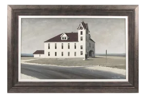 Building Landscape Gouache on Board Painting by Harry Bennett