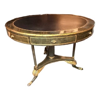 Antique Regency Style Leather Topped Table For Sale