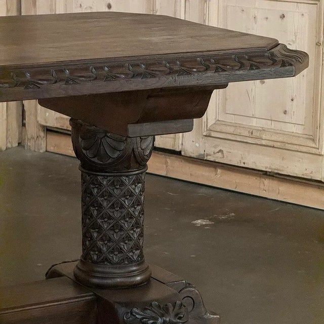 19th Century French Gothic Revival Library Table For Sale - Image 11 of 12