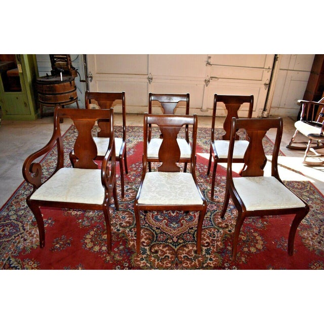 Antique Upholstered Dining Room Chairs By Hickory Chair Co Set Of