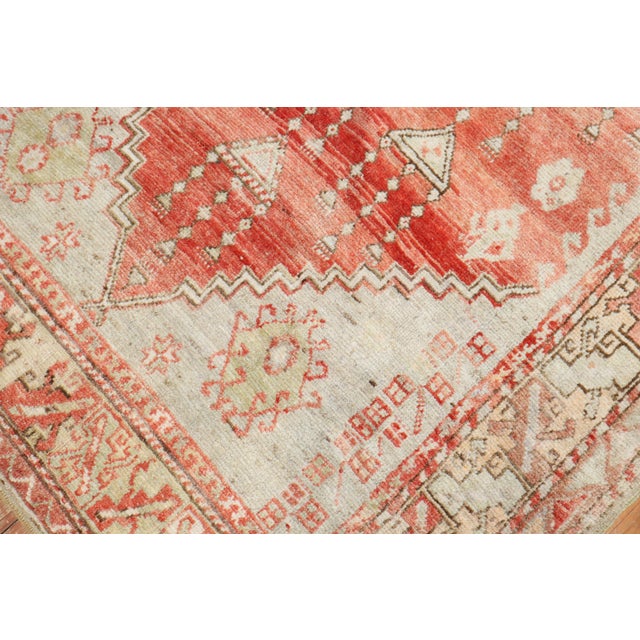 Red Vintage Melon Color Turkish Anatolian Rug For Sale - Image 8 of 8