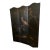 Antique Three Panel Screen With Painted Birds and Flowers. For Sale