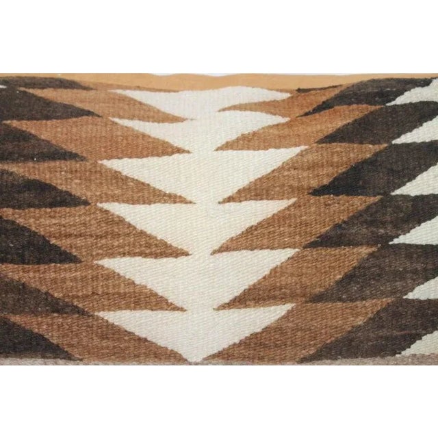 1940s Navajo Indian Weaving Eye Dazzler Large Pillow For Sale - Image 5 of 5