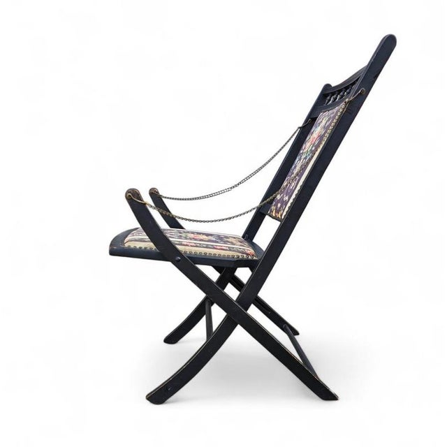 Victorian Upholstered Folding Chair For Sale - Image 4 of 13