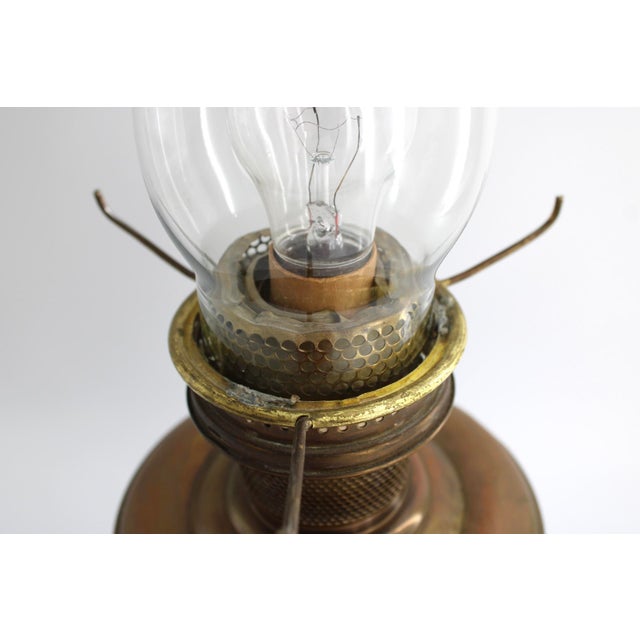 Vintage Aladdin Model 12 Electrified Oil Table Lamp With Swirled Glass Shade, Mantle For Sale - Image 10 of 18
