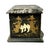 A richly decorated 19th century Japanese jewelry box crafted in black lacquer with extensive mother of pearl inlay and...