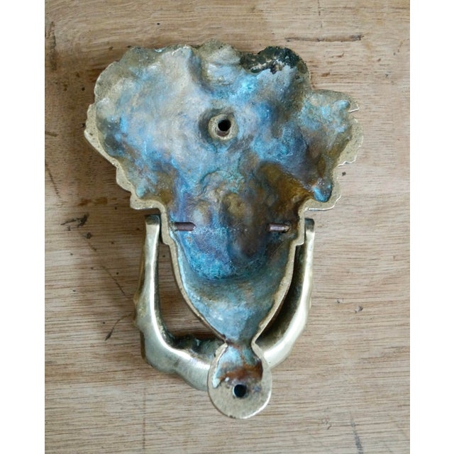 1900 - 1909 Victorian Head of Dionysus Brass Door Knocker, 1900 For Sale - Image 5 of 7