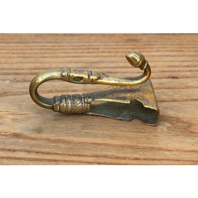 Indian Polished Brass Camel Saddle Hook For Sale - Image 3 of 6