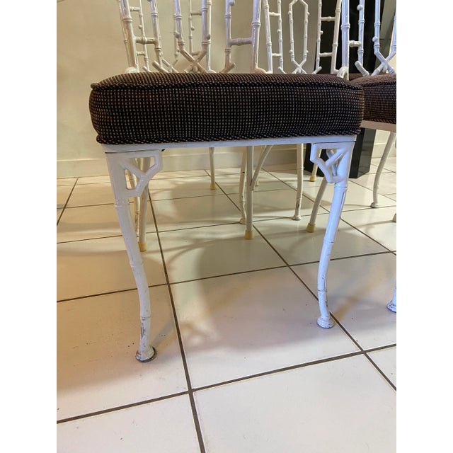 Vintage Chinoiserie Metal Dining Chairs- Set of 4 For Sale - Image 4 of 5