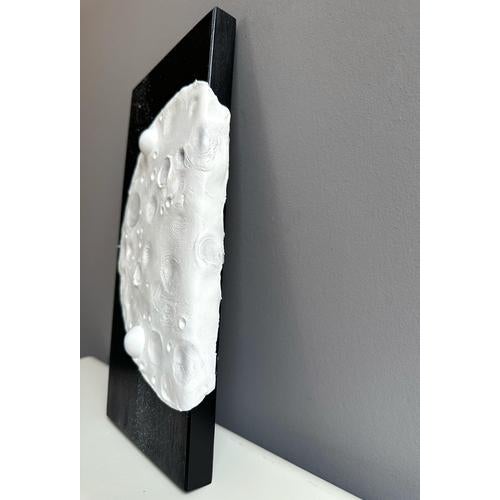Vera Vizzi, Monochrome Lunar Relief Domino, 2026, Tile Foam-Clay with Enamel on Wood Panel For Sale - Image 3 of 11