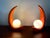 Pair of coral orange ceramic lamps signed Luigi Ferro (Italy 1970) one small chip (see photos) in very good vintage...