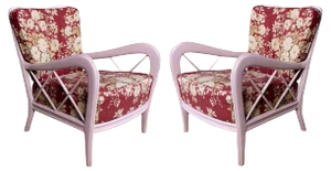 Mid-Century Italian Pink Armchairs in the Style of Paolo Buffa, 1950s