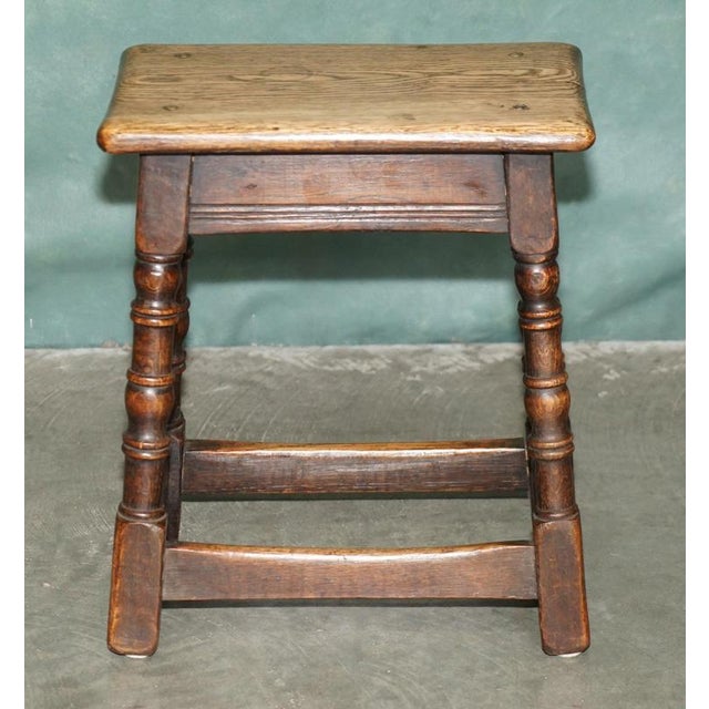 17th Century English Oak Joint Stool with Turned Legs For Sale - Image 3 of 18