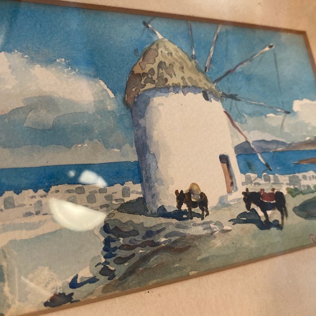 Italian Watercolor W/Stand For Sale - Image 4 of 8