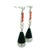 1990s Pair of French Art Deco Revival Platinum Diamond Coral Onyx Drop Earrings For Sale - Image 4 of 12