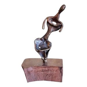 Petite Figural Bronze on Wood Base