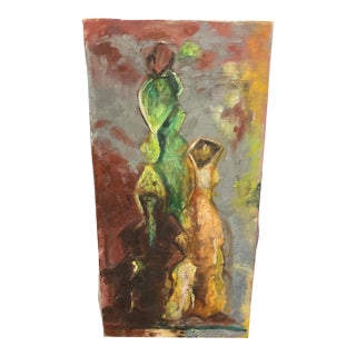 1950s Oil on Canvas American School Signed Still Life Impressionist Style For Sale