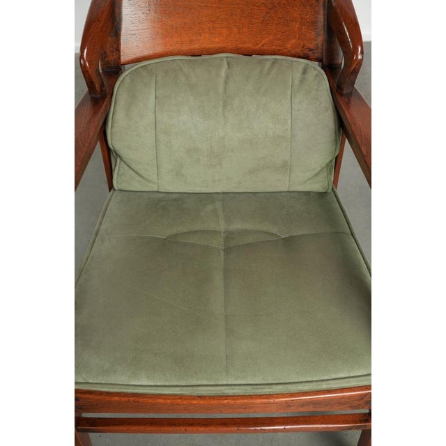 Art Nouveau Jugendstil Dining Chairs with Suede Upholstery from Schuitema, Set of 6 For Sale - Image 6 of 18
