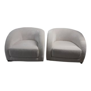 1990s Pair of Armani Casa Essex Chairs in Performance Fabric For Sale