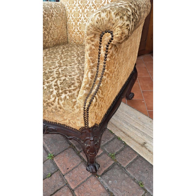 Louis XV English Lounge Chair in Mahogany For Sale - Image 4 of 7