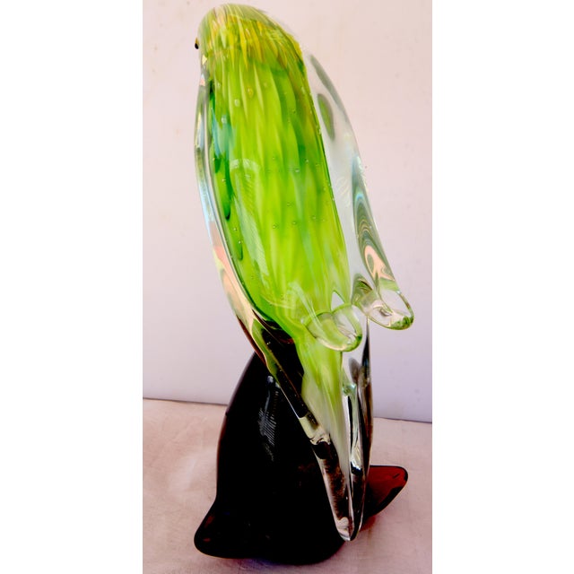 1970s Vintage Dynasty Gallery Murano-Style Cased Glass Parrot For Sale - Image 10 of 15