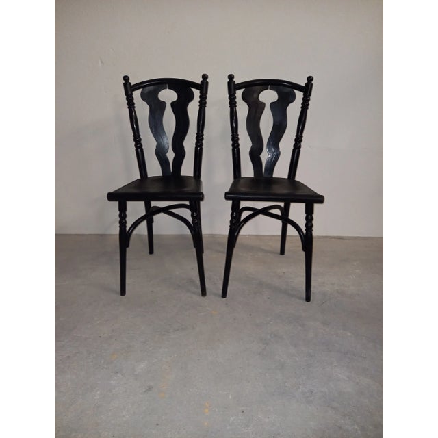 Black Second Label Side Chair by Josef Hoffmann for Thonet, 1910 For Sale - Image 8 of 8