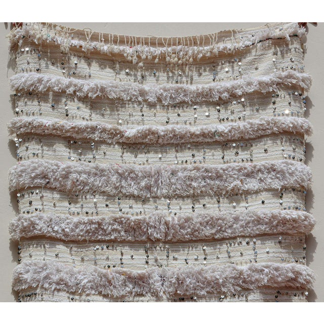 Vintage Moroccan Berber Shawl, Handwoven Wool, 1950s Bohemian Style For Sale - Image 13 of 18