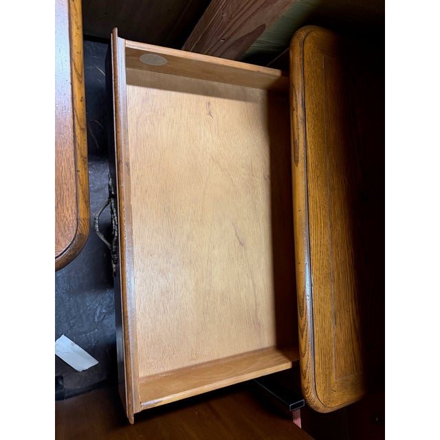 1970s Baker Furniture French Provincial Oak Two Door Nightstands With One Drawer - a Pair For Sale - Image 11 of 11
