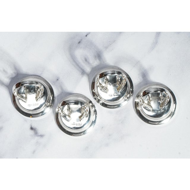 Metal Horseshoe Equestrian Theme Antique English Sterling Silver Menu Place Card Holders Home Table Decor For Sale - Image 7 of 13