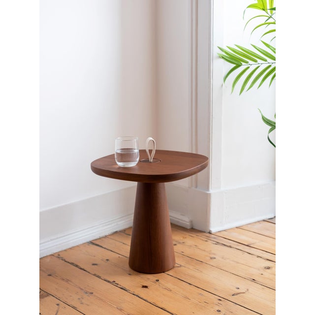 Minimalist Modern Side Table in Walnut by Daniel Schofiled, in New conditions. Designed from 2000 Signed by Maker