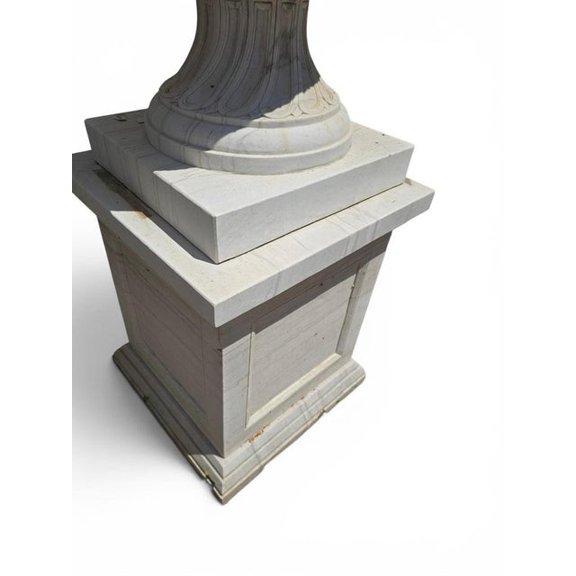 Stone Large Italian Hand-Carved Marble Urns, 1950s, Set of 2 For Sale - Image 7 of 12