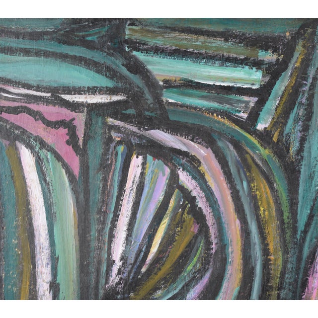 Bay Area Abstract Expressionist Composition in Oil on Cardboard by Honora Berg For Sale - Image 4 of 7