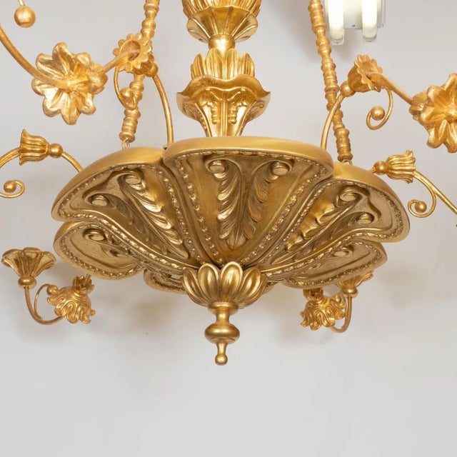 2000 - 2009 Giltwood Foliate Motif Chandelier by Carlos Villegas For Sale - Image 5 of 10