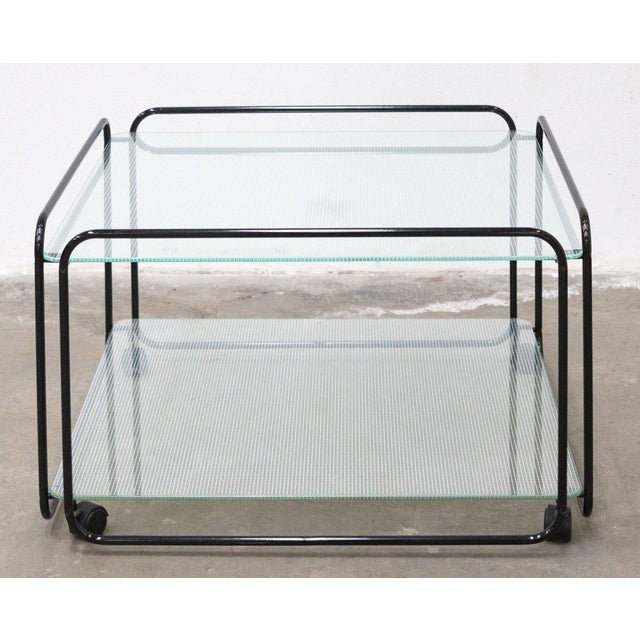 Vintage Two-Tier Table in Metal Tubing and Glass, Italy, 1980s For Sale - Image 10 of 10