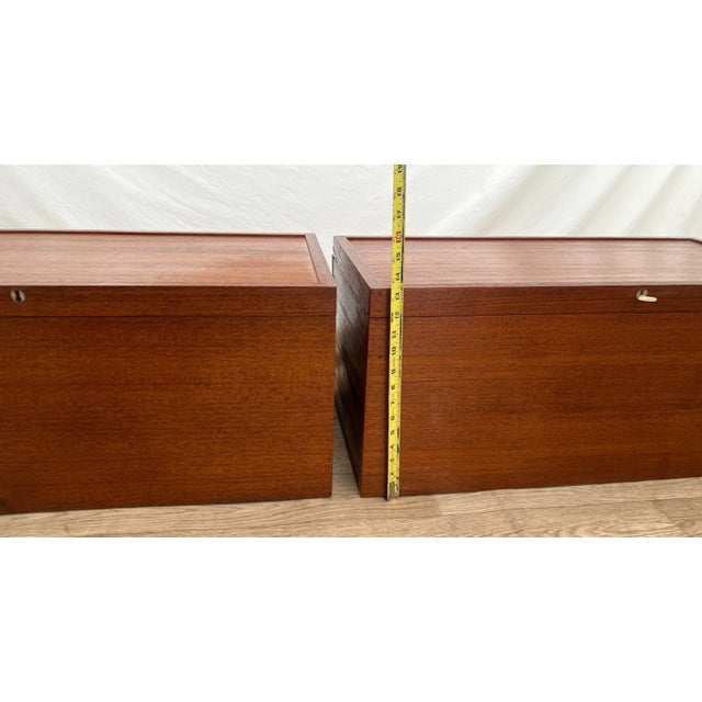 Wood 1960s Mid Century Record Cabinets Set of Two by Strings Wall Shelving Designers Nils and Kajsa For Sale - Image 7 of 11