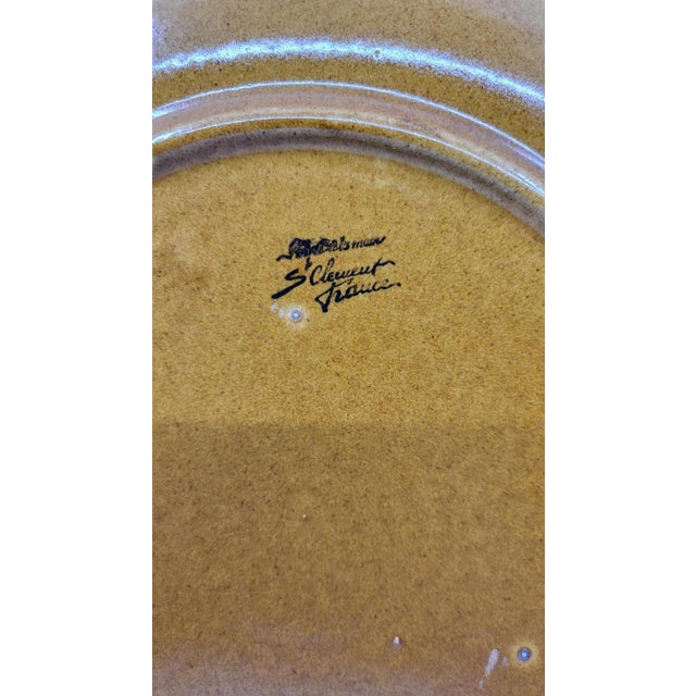 Goldenrod Vintage French Earthenware Saint Clément Plates, 1950s, Set of 5 For Sale - Image 8 of 9