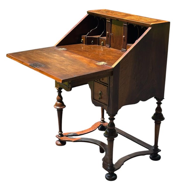 Dutch Marquetry Inlaid Slant-Front Desk For Sale - Image 10 of 16