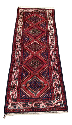 Vintage Hamadan Hand-Knotted Wool Rug