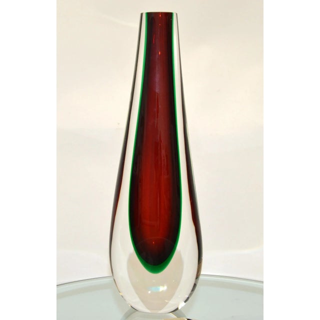 Murano Glass Sommerso 1960s Flavio Poli Sommerso Seguso Murano Glass Vase Italy For Sale - Image 4 of 13