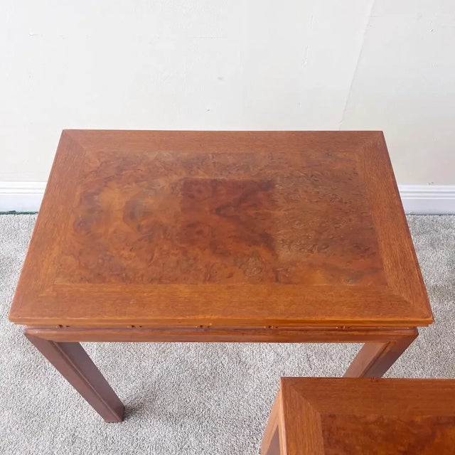 1960s Chinoiserie Hand Carved Asian Wood Nesting/Stacking Tables For Sale - Image 5 of 10