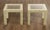 Mid 20th Century Hollywood Regency Pair Of Lacquered Greek Key Glass Top End Tables For Sale - Image 5 of 18