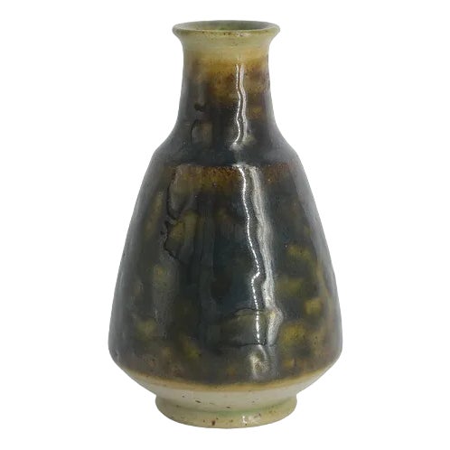 Small Mid-Century Scandinavian Modern Collectible Stoneware Vase No. 10 by Gunnar Borg for Höganäs Ceramics, 1960s For Sale