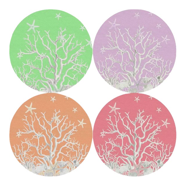 Nicolette Mayer Coral Reef Coasters, Set of 4 For Sale